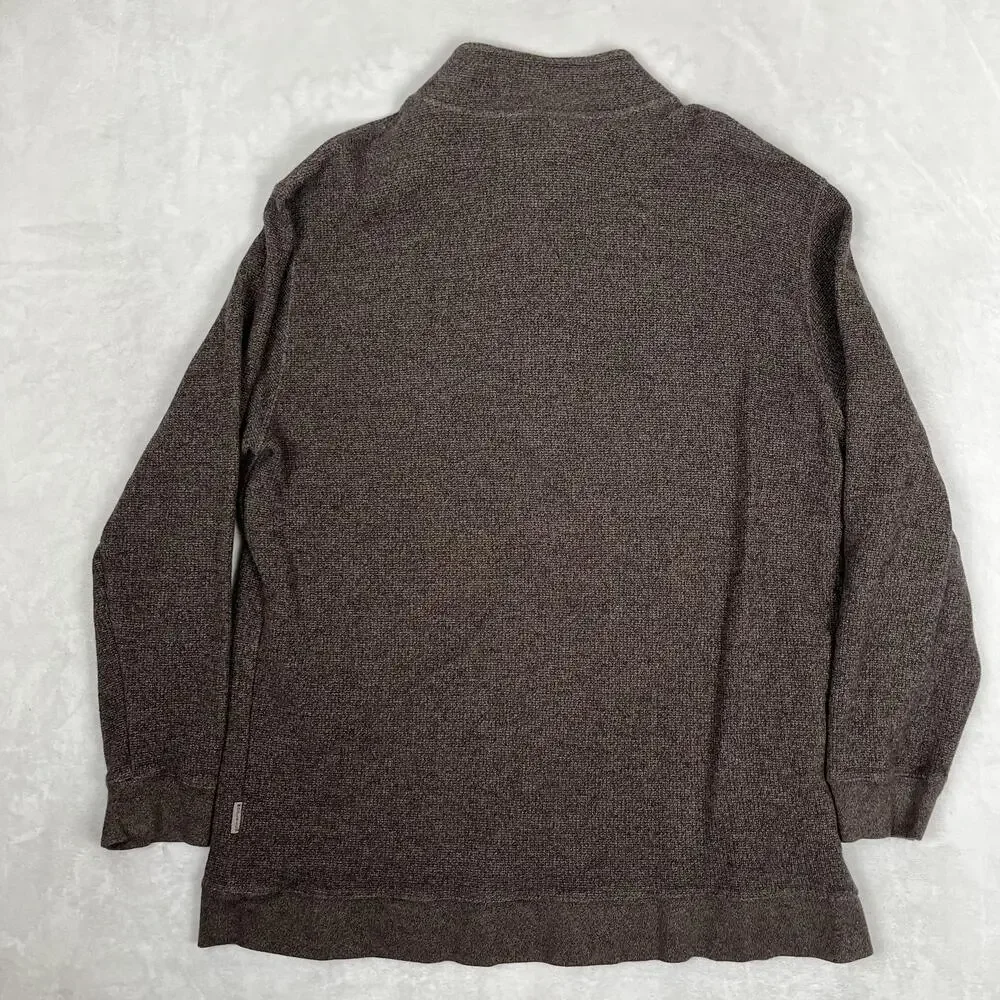 Woolrich Sweater Mens 2XLT Brown 1/4 Zip Mock Neck Knit Pullover Big & Tall